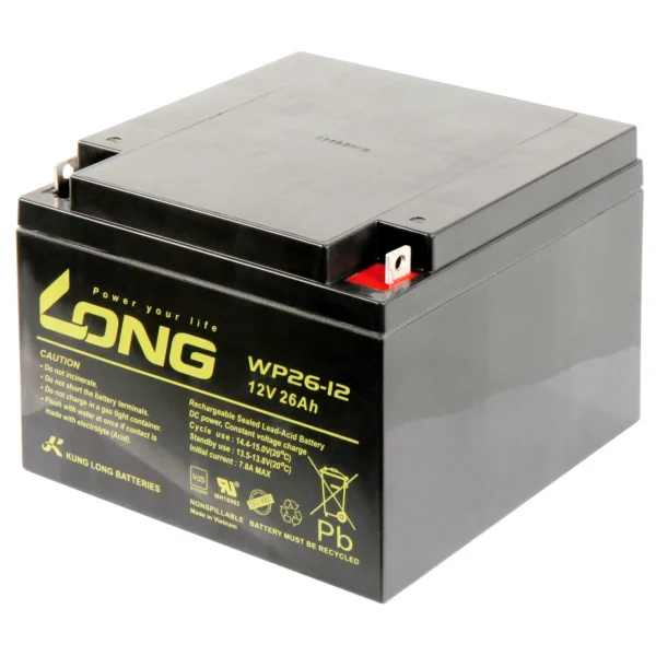 Bleiakku KUNG LONG "WP26-12" 12V/26Ah, VdS, 166x175x125mm, 9,53kg
