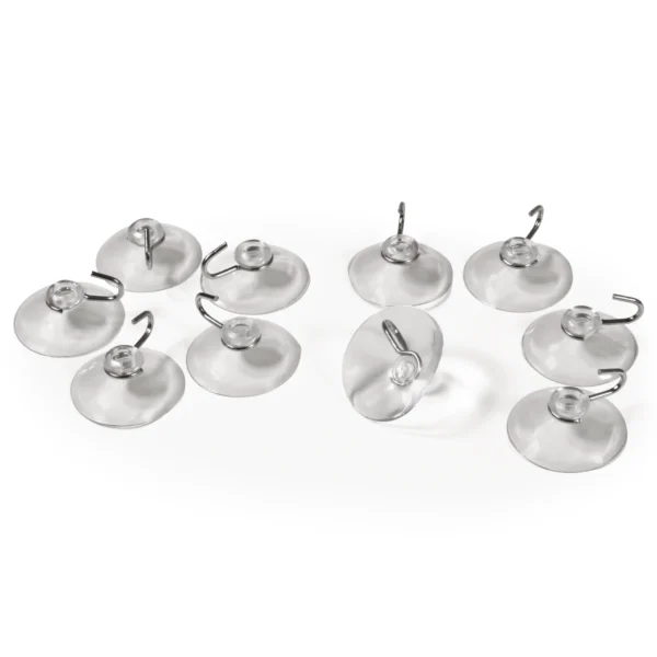 Saugnapf McPower, Ø40mm mit Metallhaken, max. 1kg, transparent, 10er-Pack
