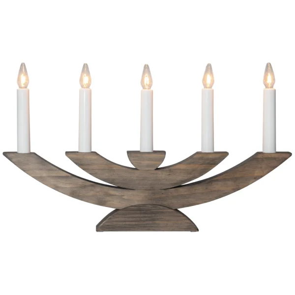 Fensterleuchter "Navida", 5-flammig, Holz,Farbe: braun, 42x24cm, 3W, 230V