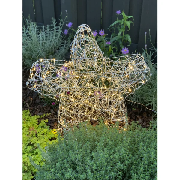 LED-Stern "Galax Star", silber, 60x63x20cm, warmweiß, 100 LED's, Outdoor