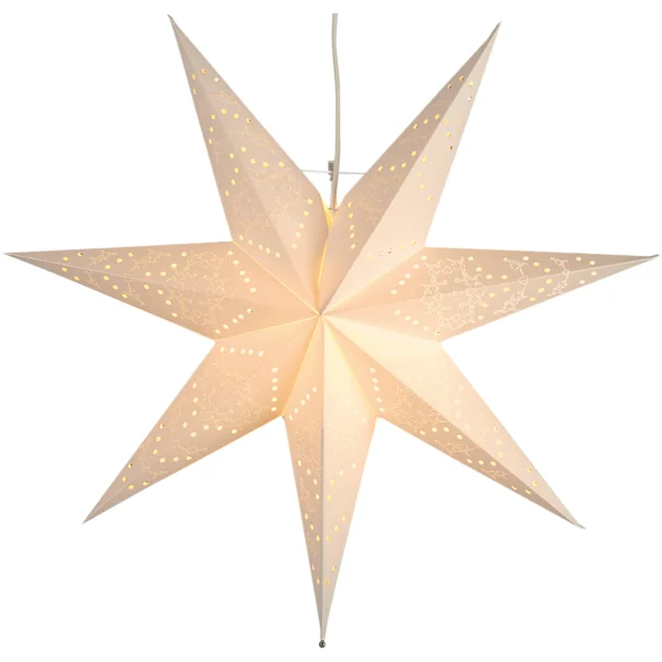 Papierstern "Sensy Star 54", 54x51cm, E14, Farbe: Creme, Metall/Papier