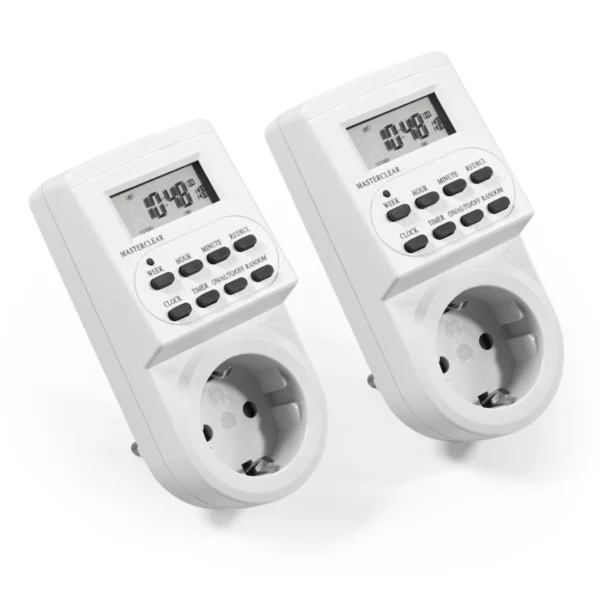 Digitale Zeitschaltuhr McPower "AZ-62" 2er-Pack, 10 Programme, 12/24Std Zyklus