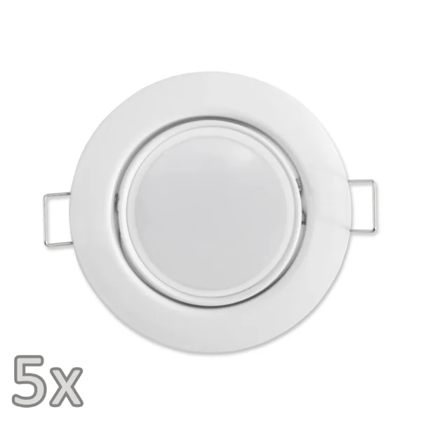 Einbauleuchten-Set McShine, 5xRahmen, 5xLED-Modul, 5W, 440lm, 230V, weiß