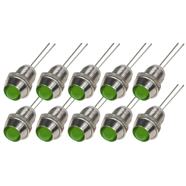 LED mit Chromfassung 6mm, 10er Set,  Grün