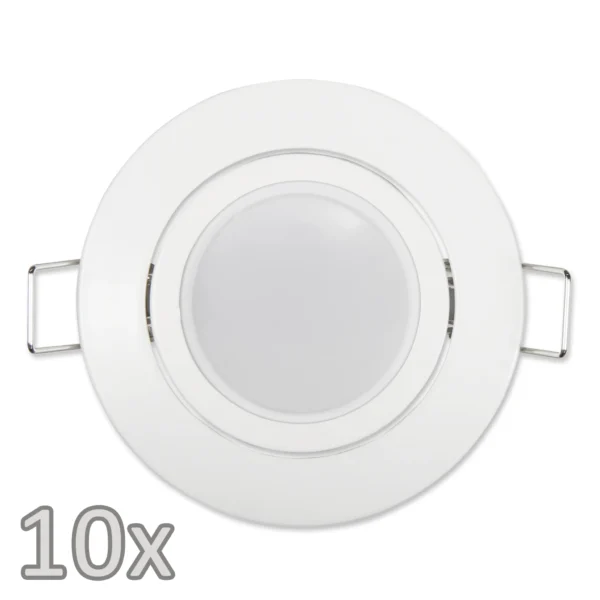 Einbauleuchten-Set McShine, 10xRahmen, 10xLED-Modul, 3W, 265 lm, 230V, weiß