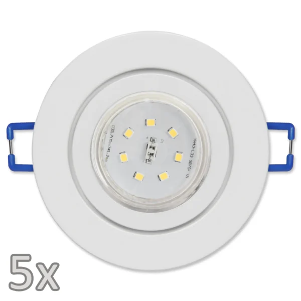 Einbauleuchten-Set McShine, 5xRahmen, 5xLED-Strahler,  GU10, 3W, 300 lm, IP44
